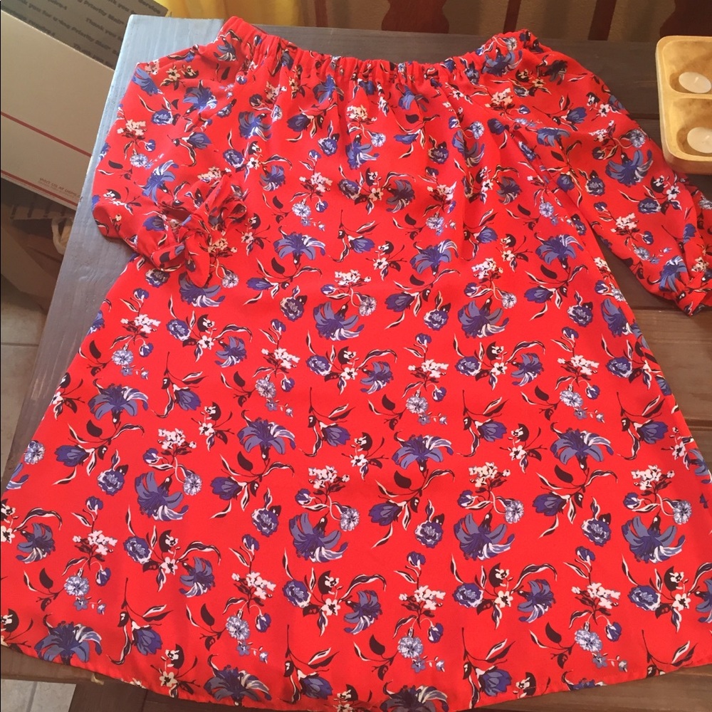 Dalia off-the-shoulder, tie-sleeve, A-line dress
